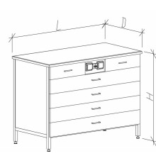 Стол-тумба с ящиками и розетками 1200 СТЛн-М с/я.р. (4дл)
