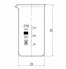 Стакан В-1-800 высокий с делениями и носиком, ТС