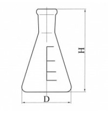 Колба коническая со шлифом КН-1-500-29/32, с делениями, ТС