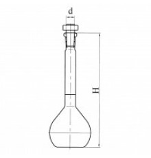 Колба 2а-250-2 с одной меткой и пластмассовой пробкой